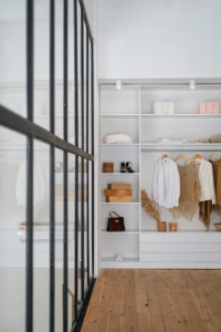 built-in closet for storage