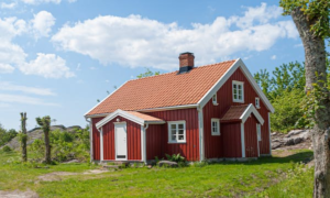 a red home exterior